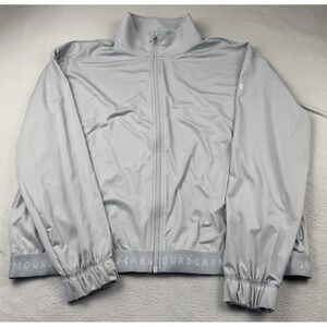 Womens Under Armour Loose Fit HeatGear Full Zip Grey Training Jacket Large